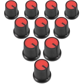 10Pcs Plastic Potentiometer Volume Control Rotary Knob Knurled Shaft Red