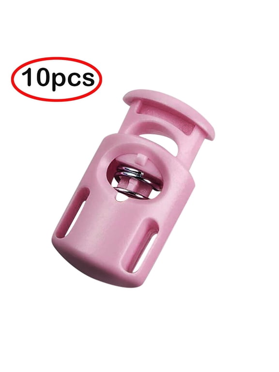 10Pcs Plastic Spring Cord Locks for Drawstrings,Single Hole Toggle Stopper Sliding,Shoe Lace Tie Locks,String Lock Replacement for Paracord Sweatpant Hat Hoodie Gloves Lanyard,Multi-Colour(Pink)