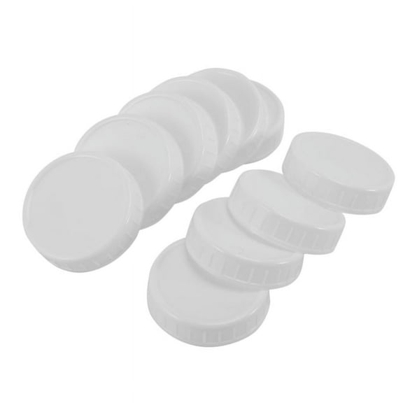 10Pcs Plastic Storage Caps Lids Ribbed for 70mm Standard Regular Mouth Jar Bottle