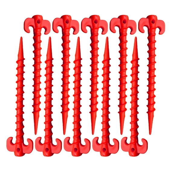 10Pcs Plastic Tent Pegs, Heavy Duty Plastic Tent Nails for Fixing Camping Tent Rain Tarps Garden Awning Pegs for Outdoor