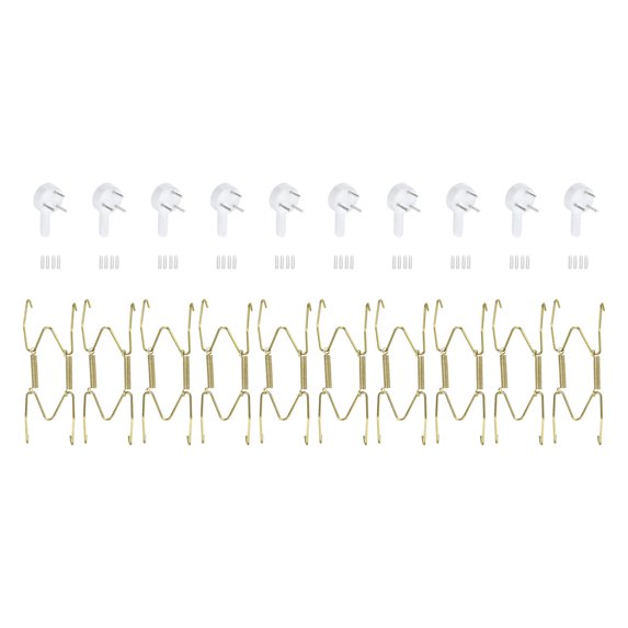 Uxcell 10Pcs Plate Hanger, 4 inch Brass Invisible Wall Plate Hangers, Gold