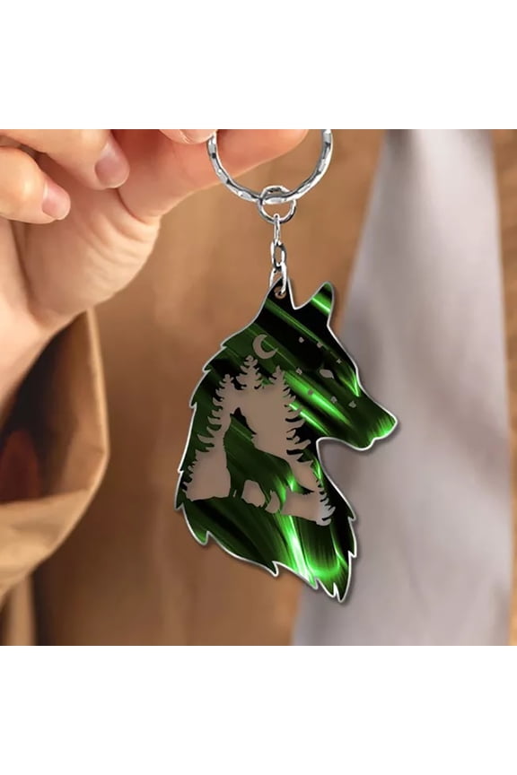 10Pcs Plateau Wolf Keychain! Iuhan Wolf Keychain, Plateau Wolf Keychain Decoration Gift, Wolf Lover Key Chain for Men Women, Wolf Statue Keyring for Office Desk Car Keys