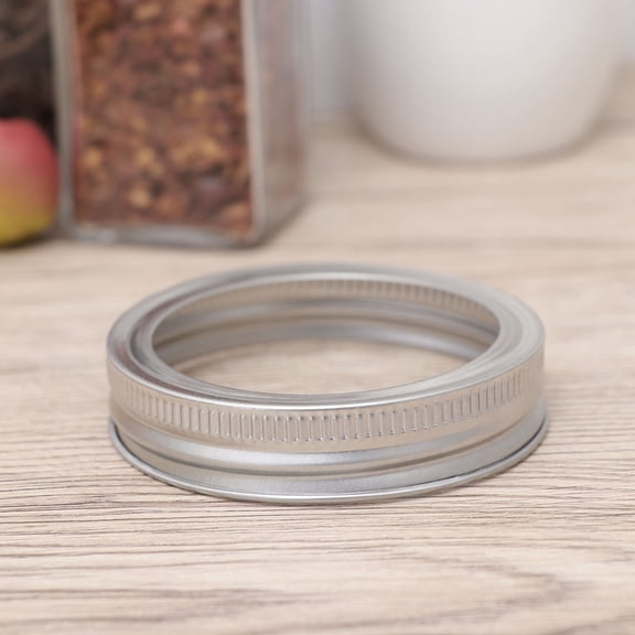 YOSADIER 10Pcs Plated Silver Iron Jar Lids Bands Screw Rings for Mason Jars Dishwasher Safe Rust Resistant