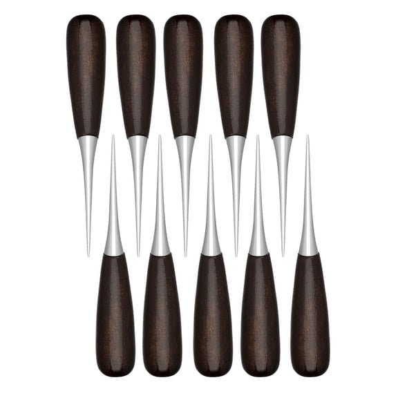 10Pcs Pointed Tip Leather Awl With Handle Sewing Awl Tool Leather Craft Hole Punching Tool For Leather Working
