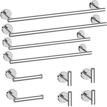 10Pcs Polished Chrome Bathroom Hardware Set - Includes 24&18inch Towel Bar, Robe Hook, Toilet Paper Holder, 2 Pack 5 Piece Bathroom Accessories Set Stainless Steel Wall Mounted