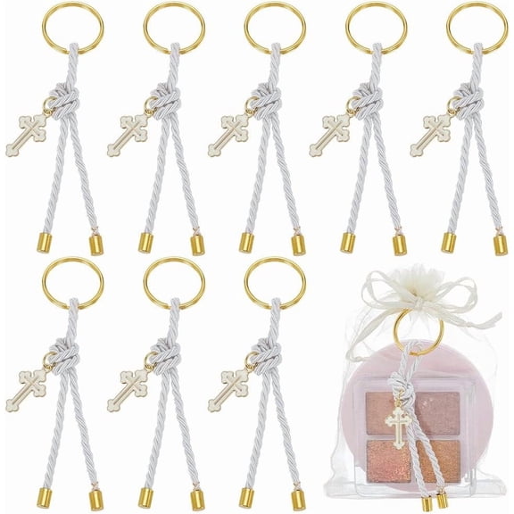 10Pcs Polyester Cord Pendant Decoration with Alloy Enamel Pendant and Iron Rings Golden 115mm DIY