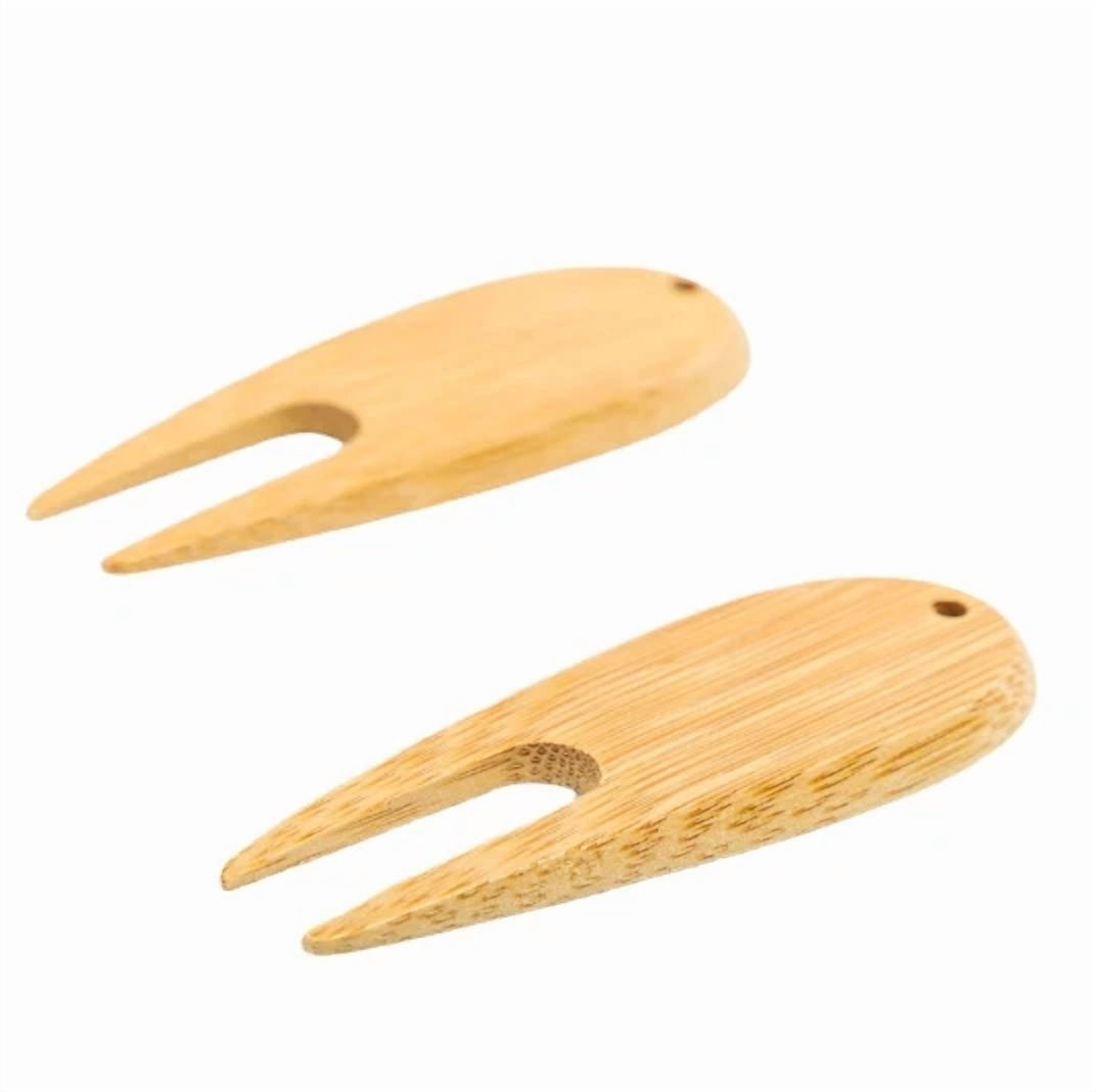 10Pcs Portable Bamboo Golf Divot Repair Tool Fork Prongs Golf Training Aids Tool
