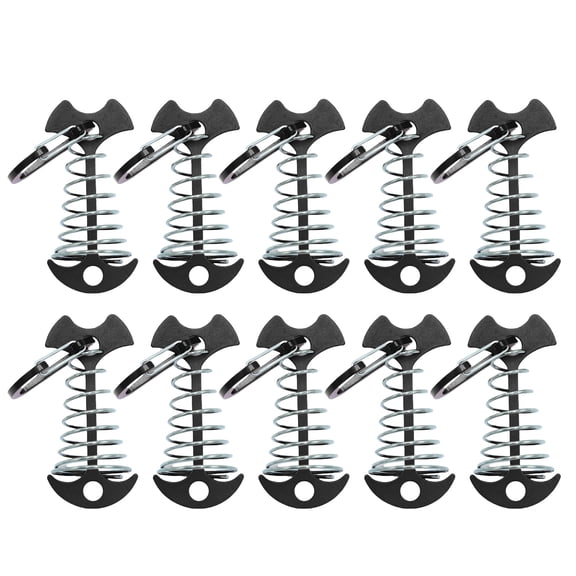 10Pcs Portable Fishbone Deck Anchors Peg with Spring Buckles Deck Planks Board Tent Stakes Outdoor Camping Accessories