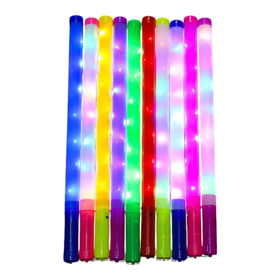10Pcs Portable Lighted up LED Sticks for Birthday Party Night Event and Festival