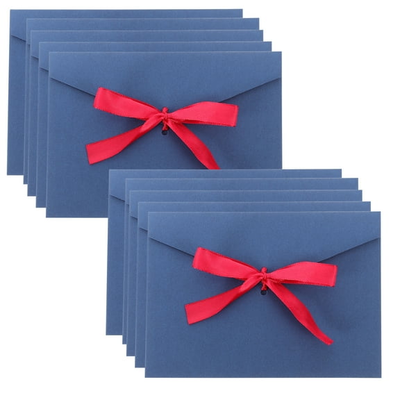 10Pcs Postcard Envelope with Bow-tie Thickened Envelope for Invitation and Blessing Cards