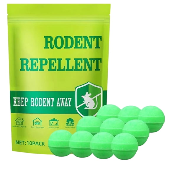 10Pcs Powerful Rat Repellent Pills Natural Botanical Peppermint Oil Based, No Harmful Chemicals, 120 Sq Ft Coverage, 30-90 Days Long-Lasting, Suitable for Garden/Home/Basement/Garage
