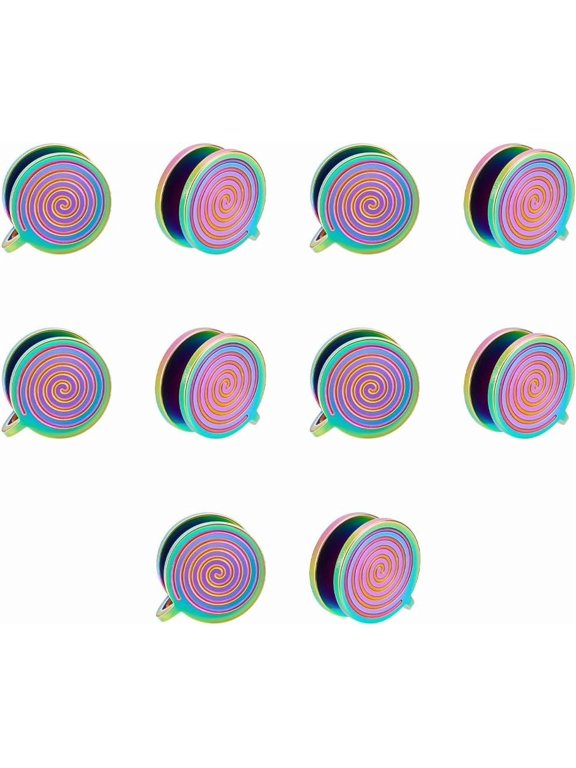 10Pcs Pressure Earrings for Keloids Stainless Steel Punk Clip On Earrings Lightweight No Piercing Earring Spiral Compression Earring Birthday Gift for Woman Daughter for DIY