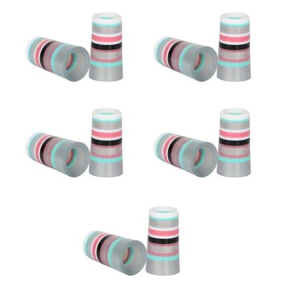 10Pcs Professional Golfing Iron Ferrules for 0.35Inch Tapered Parallel Shafts Colorful Striped Golfing Tapered Ferrules