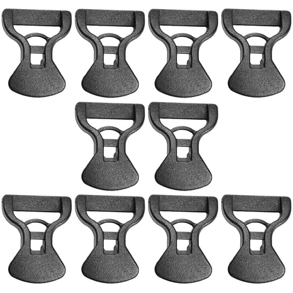 10 Pcs Black Adjustable Tent Rope Fasteners Buckles Anti-Skid Clips for Camping Outdoor Gear