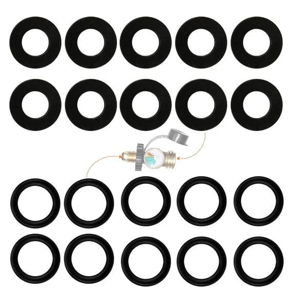 10Pcs Propane Tank Gasket & Soft Rubber O-Rings for All Nose POL Fittings, Hose Seal Rings - Gas Leakage Prevent, Fit Adapters, Valves, Regulators, Connectors etc
