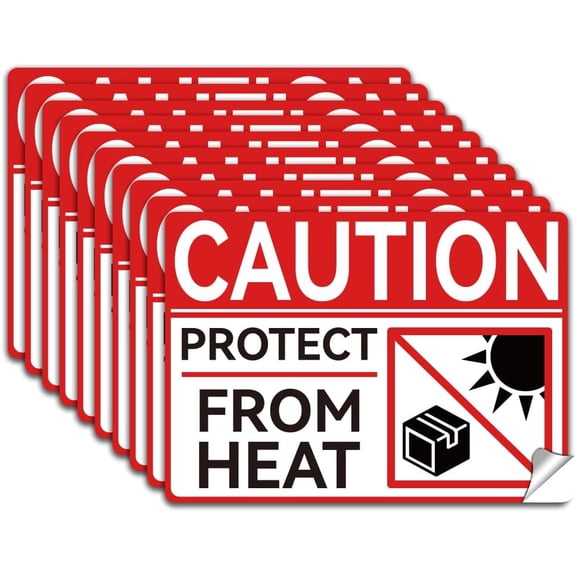 10Pcs Protect from Heat Label Decal Sticker PVC Caution Shipping Waterproof Warning Sign Sticker Package Vinyl Adhesive Safety Decal for International Shipping Package Boxes 7.1x5.1 Inch for making
