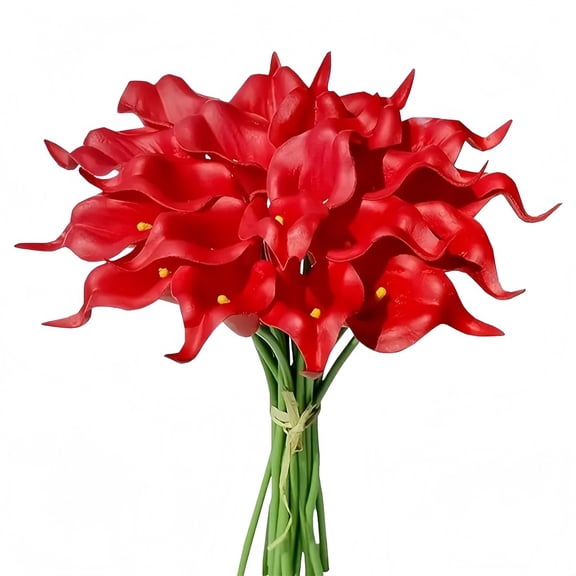 10Pcs Pu Artificial Calla Lily Flowers For Wedding And Table Centerpieces