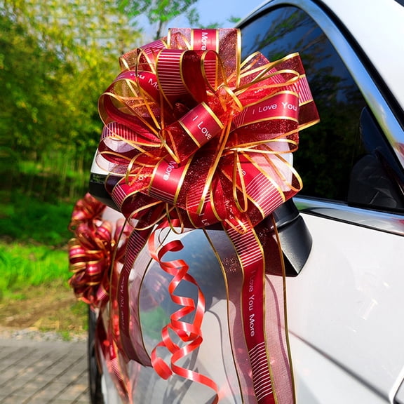 10Pcs Pull Bow Ribbon,Romantic Bows Hand-pulled Ribbon for Car Gift,Packing Weddings,Parties Decor