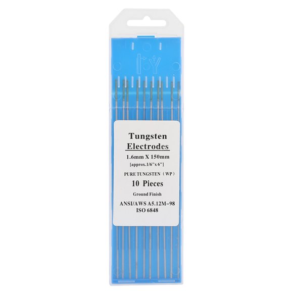 10Pcs Pure Tungsten Electrodes WP Green Tip for AC Welding 2.0*150mm