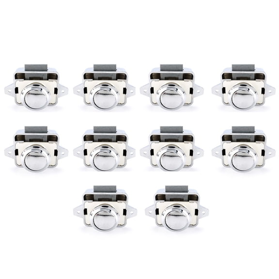 10Pcs Push Button Catch Lock Door Cabinet Drawer Campervan Spring Up Latch Knob