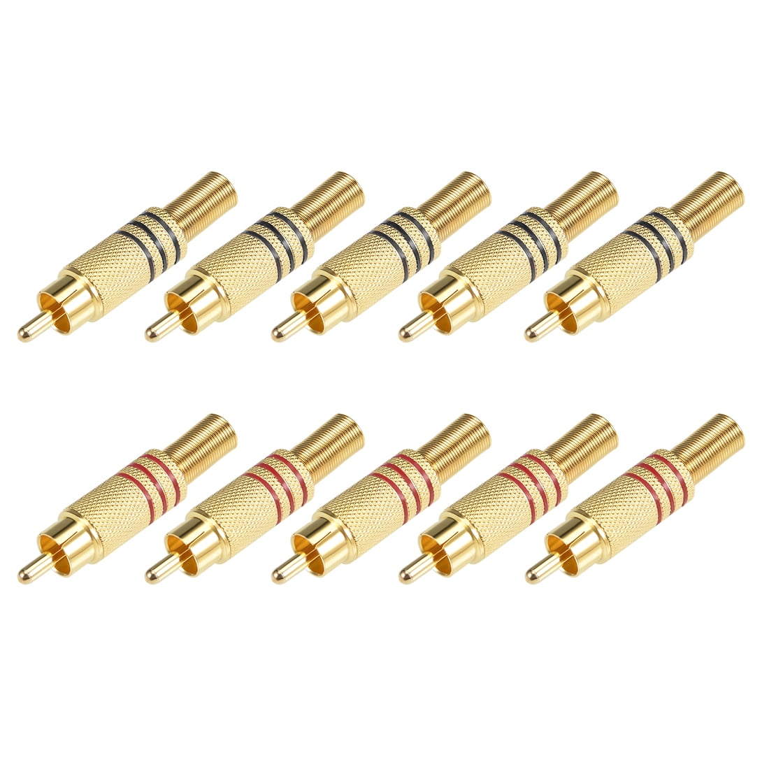 10Pcs RCA Male Connector AV Jack Audio Video w Spring Adapter