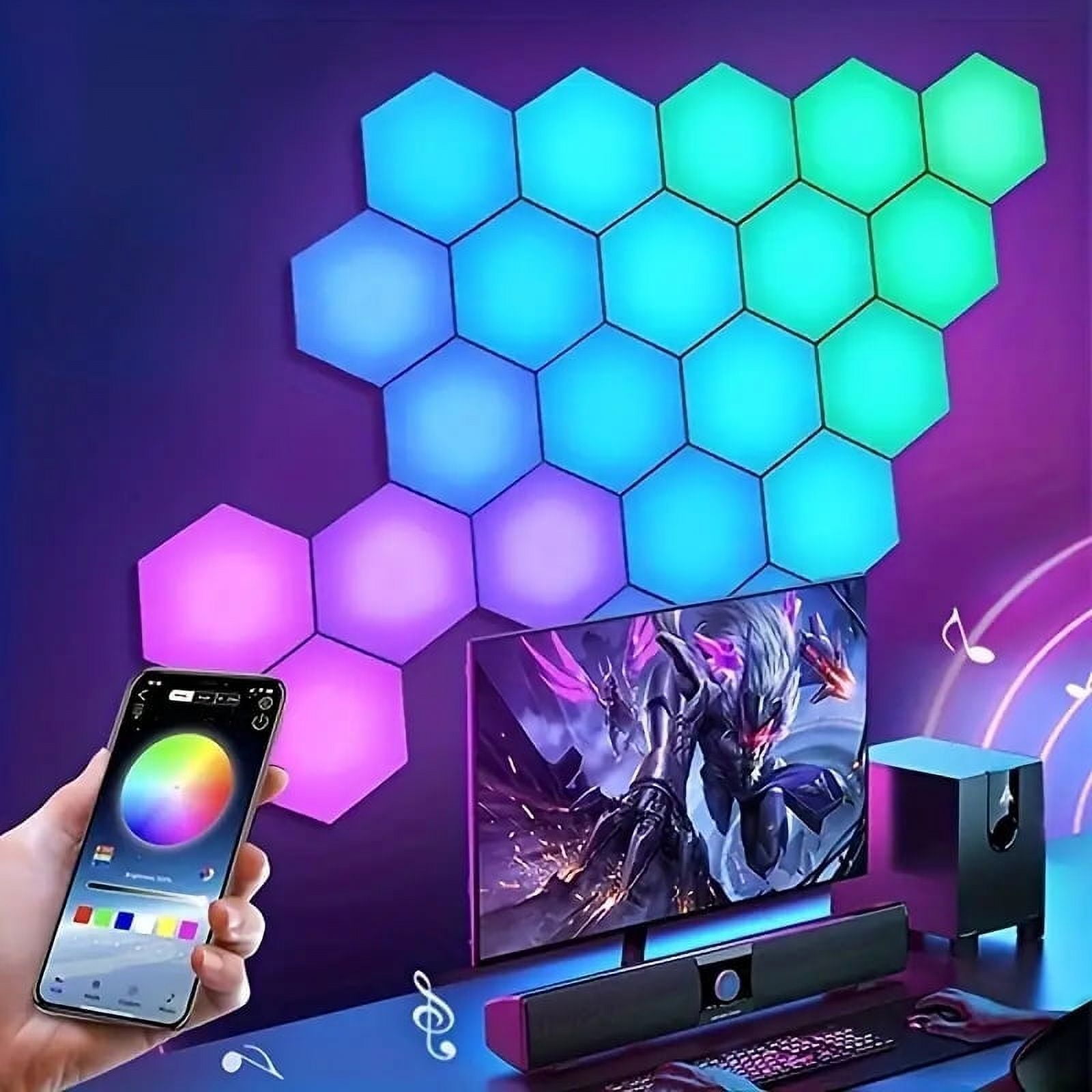 10Pcs RGB BT LED Hexagon Light Indoor Wall Light APP Remote Control
