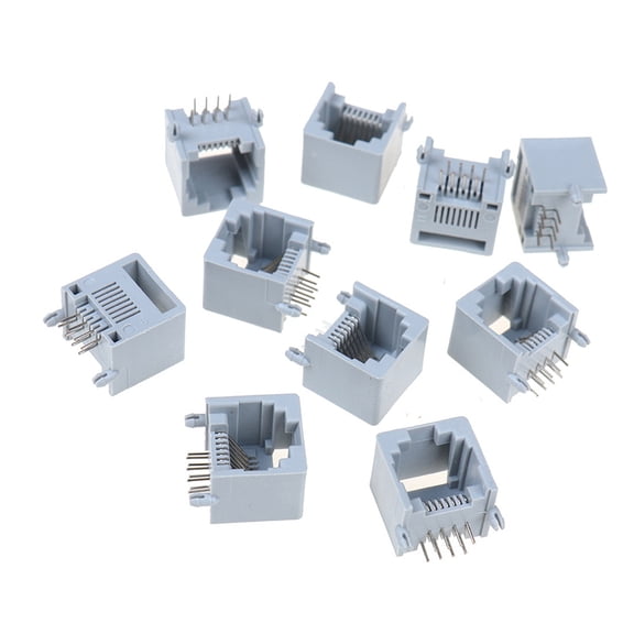 10Pcs RJ45 8P8C Networking Sockets Computer Internet RJ11 Sockets for Networking Telephone Connection Accessories