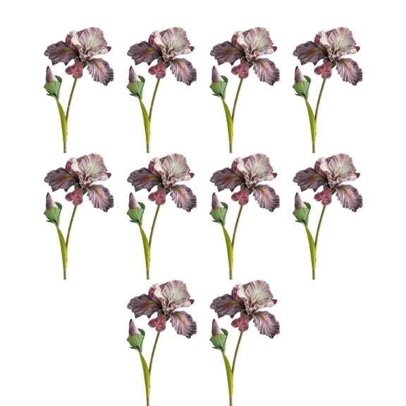 10Pcs Realistic Artificial Iris Flower 17.7Inch For Vase Flower Arrangements Wedding Table Centerpieces Home Decoration