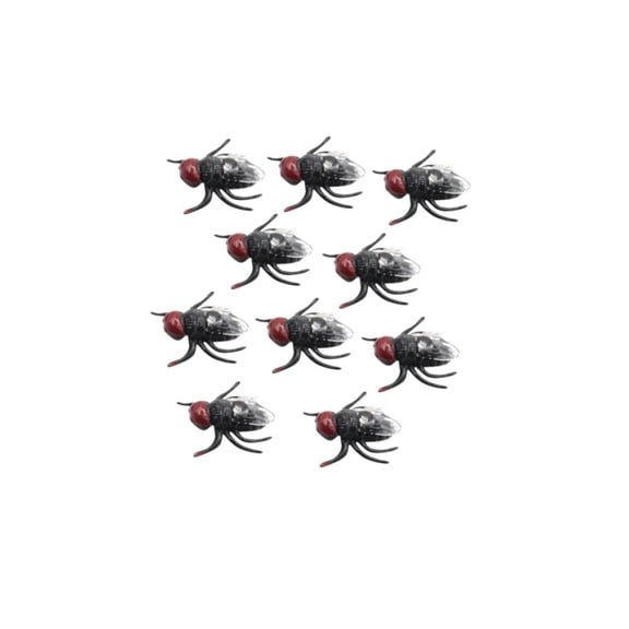 10Pcs Realistic Fake Flies, Plastic Simulation Insect Prank Toys for Halloween Party Decoration
