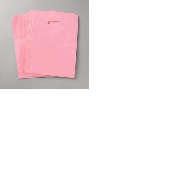10Pcs Rectangle Plastic Packing Pouches with Die Cut Hole Handles Pink 28.2x20.5x0.01cm diy