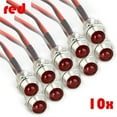 thumbnail image 1 of 10Pcs Red 8mm 12V LED Indicator Lamp Warn Light Pilot Dash Panel Car Truck Boat, 1 of 8