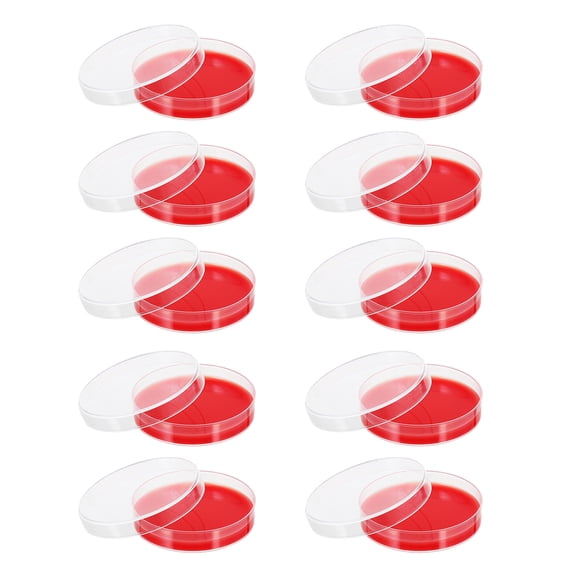 10Pcs Red Agar Petri Plates Growth Medium for Hemolysis Testing in and Industrial Labs