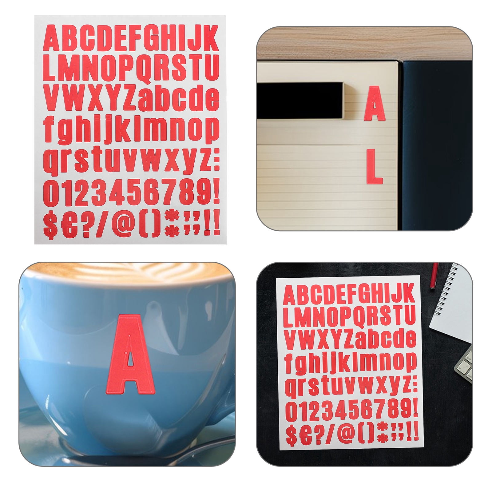 YOSADIER 10Pcs Red Number Stickers Self Adhesive Vinyl Letters Ideal ...
