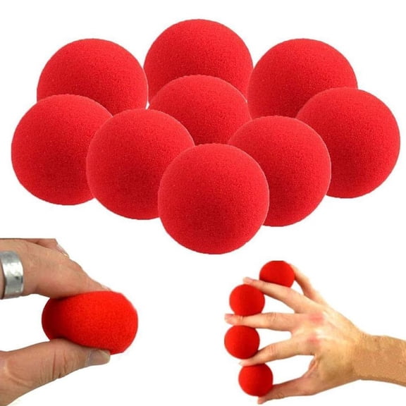 10Pcs Red Sponge Balls Soft Magic Tool Sponge Balls,Lightweight Mini Street Classical Comedy Trick Props Magic Kits and Accessories Novelty and Gag,Magics Props for Valentines Day Brithday