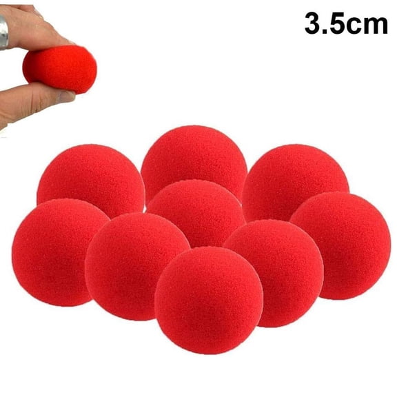 10Pcs Red Sponge Balls Soft Tool Sponge Balls,Lightweight Mini Street Props Kits Acce Trick and Classical Comedy