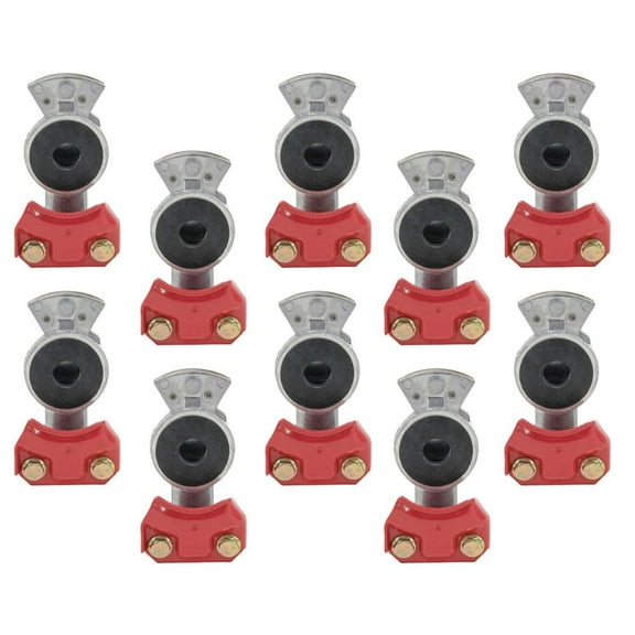 10Pcs Red Universal Glad Hand for Semi Trucks - Aluminum Gladhand for Semi Trailers, Tractors, RVs - Red Emergency Airline Air Brake Hose Coupling Connector Part