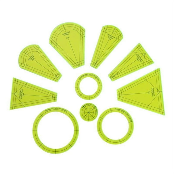 10Pcs Regular Plate Template Acrylic Quilting Patchwork Ruler Sewing Frames Stencils for Sampler Domestic Sewing Machine