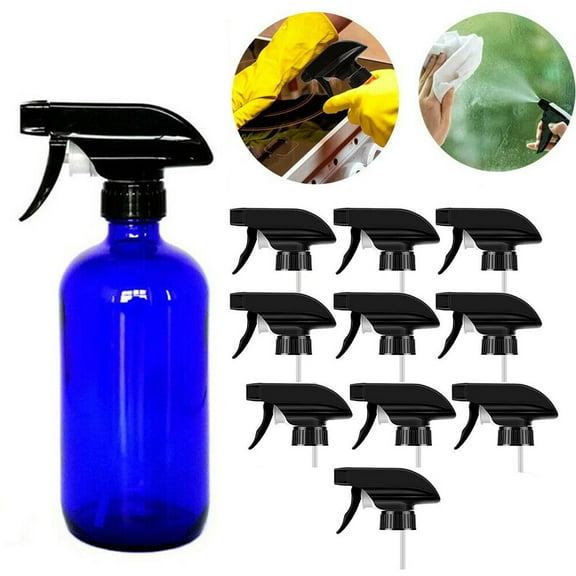 10Pcs Replacement Mist Spray Nozzle Trigger Sprayer Head Tops for 28/410 Bottle Black PP