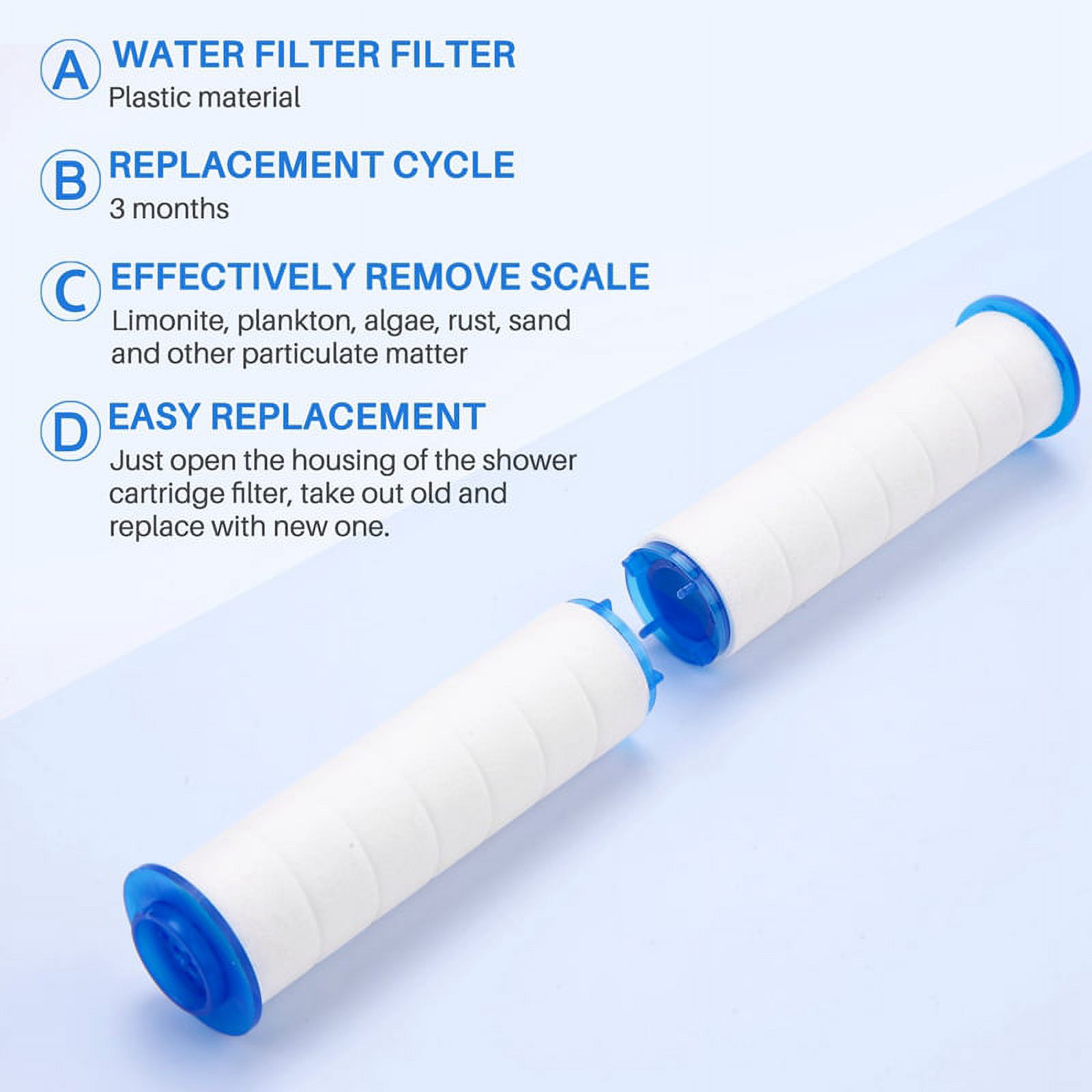 10Pcs Replacement Shower Filter for Hard Water High Output Shower