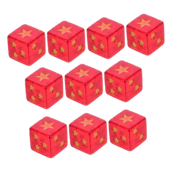 10Pcs Resin Square Star Pattern Dices Polyhedral Table Games Dices Gift For Board Games And Gambling