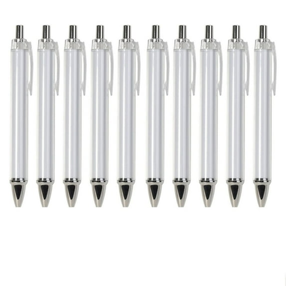 10Pcs Retractable Ballpoint Pen for Heat Transfer Printing Sublimation Pen Heat Transfer Ballpoint Pen for Student