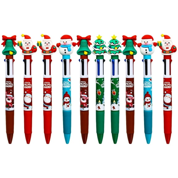 10Pcs Retractable Multicolor Pen 4-Color-in-1 Ballpoint Pen Multicolor Ballpoint Pen for Color Coding Writing Noting