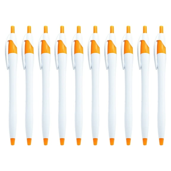 10Pcs Retractable Plastic Ballpoint Pen with Pen Clip Signing Pen Office Signature Pen Guest Sign In Pen for Office