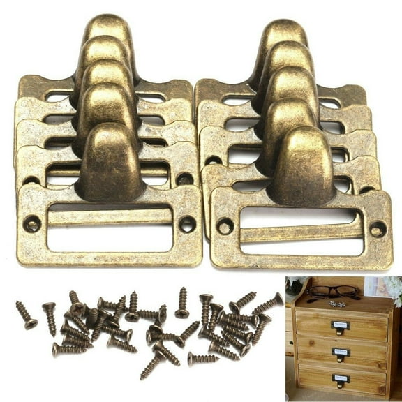 10Pcs Retro Drawer Pulls Furniture Handle Vintage Cabinet Knob Drawer Dresser Pulls Label Handle Box Furniture Hardware