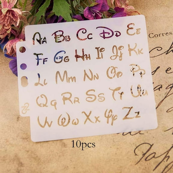10Pcs Reusable Alphabet Stencils Letter Painting Template Set for Drawing , Floor ,Farmhouse DIY Graffiti Projects