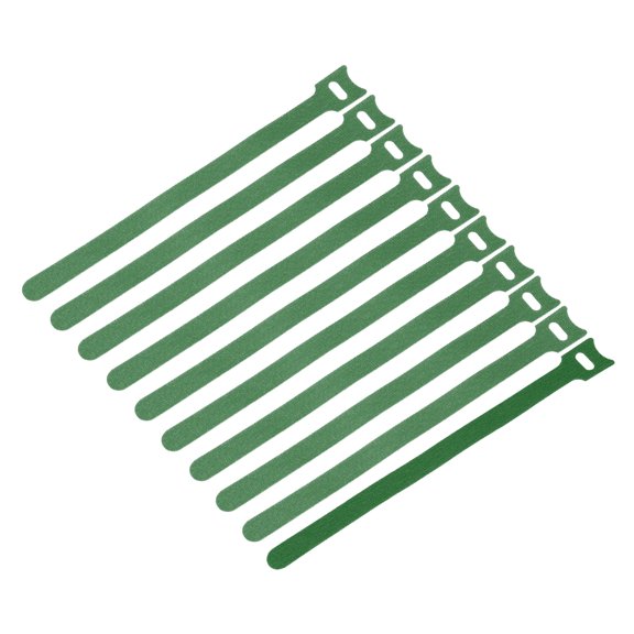 10Pcs Reusable Battery Tie Down Straps, 0.47x7.87" Nylon Multipurpose Battery Hold Down Adjustable Cinch Strap Hook Loop Fastening Tie for Quadcopters FPV RC Drone Boat Car, Green
