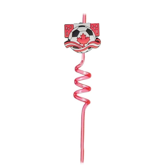 10Pcs Reusable Soccer-Themed Curly Straws, Durable Plastic Twist Straws for Birthday Parties, Sports Team Celebrations & Football Party Decor Sports Events Drinking Straws