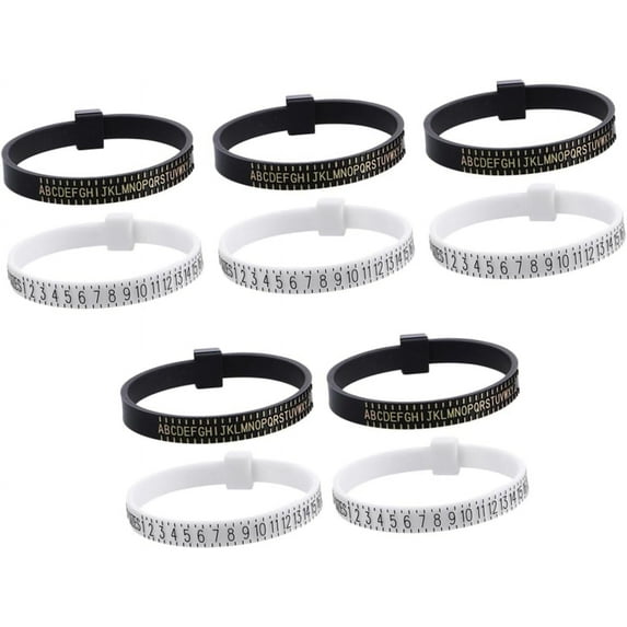 10Pcs Ring Ruler Ring Measuring Rings Sizing Tools Jewelry Ring Tape Jewelry Ring Gauge Men Ring Jewelry Sizers Men Suit Plastic Ring Gauge Tape Measure Miss Soft Plastic Man White
