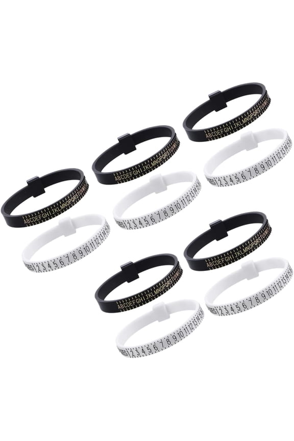 10Pcs Ring Ruler US Size Ring Gauge Finger Size Measuring Rings UK Ring Gauge Ring Size Ruler Rings Sizing Tools Ring Measuring Men Ring Jewelry Man White Soft Plastic U.K.