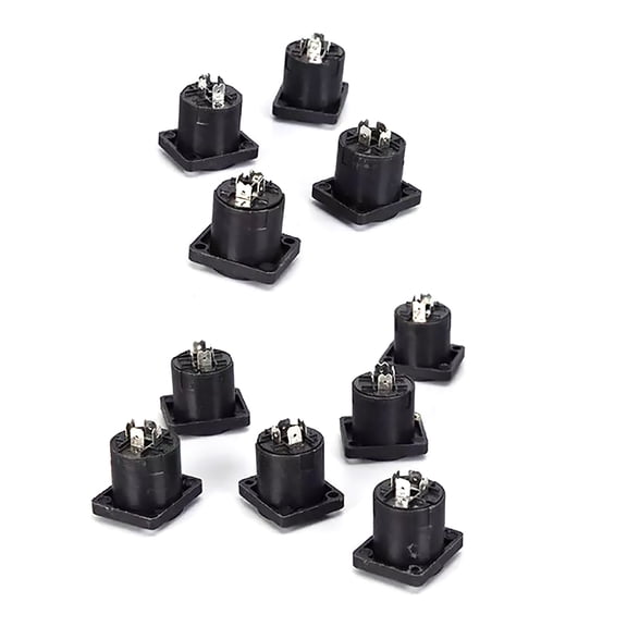 10Pcs Robust Speakon 4 Pin Connectors Black, for Reliable Audio Equipment Connections